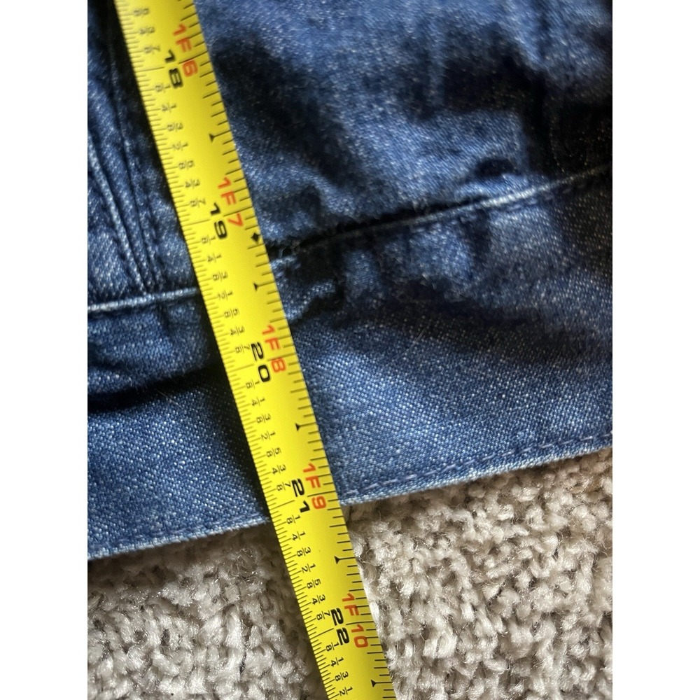 Vintage Levi's White Tab Slim Fit Indigo‎ Dark Wash Trucker Jacket Mens Small - Picture 7 of 9